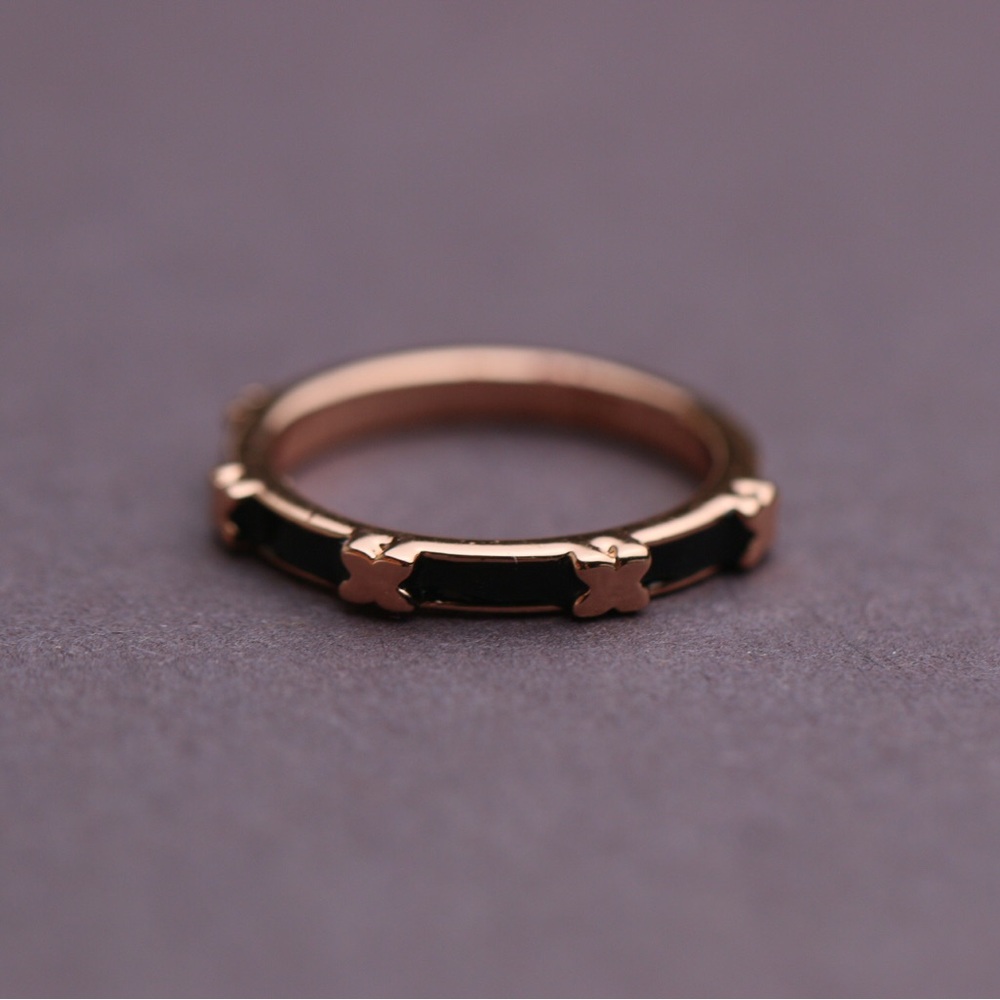 Mimco Black Enamel Ring Size 7